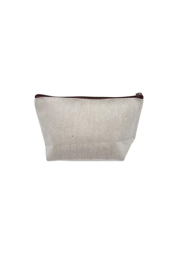 Boat Shaped Pouch | Beige | Stylish Zip Storage Bag for Cosmetics & Small Essentials - Image 3